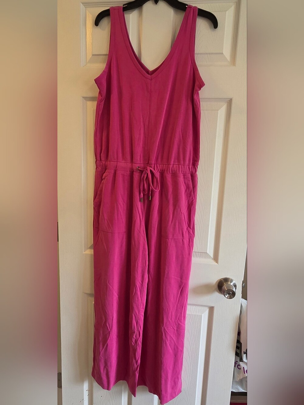 Lou & Grey Hot Pink Drawstring Waist Jumpsuit